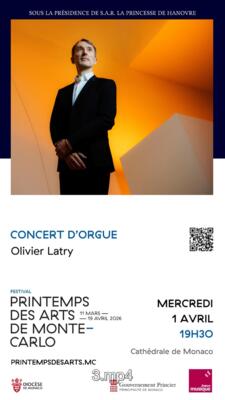 Concert d'orgue d'Olivier Latry dans le cadre du festival du Printemps des Arts de Monte-Carlo